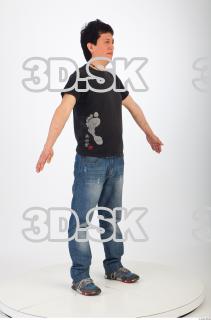 Whole body reference black tshirt blue jeans of Orville 0016